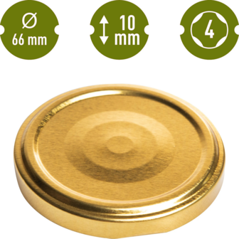 Twist-off Deckel 66 mm gold 10 St&uuml;ck