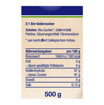 Biologische Geleersuiker 2:1, 500 g 