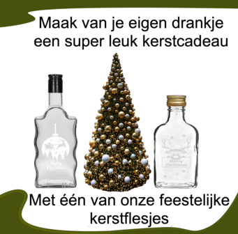 Glazenflesjes &quot;Kerst&quot; 200ml (6 stuks)