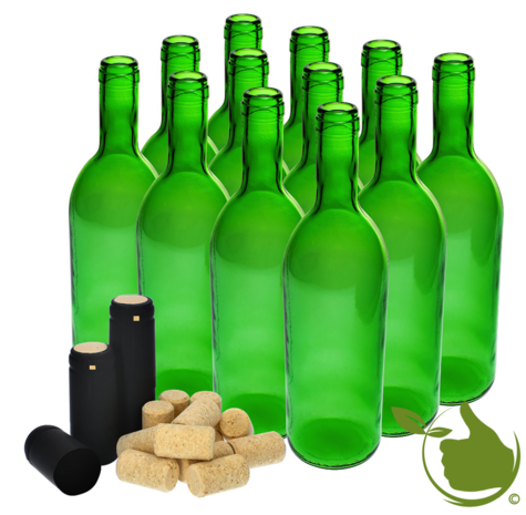 Weinflasche 0,75 Liter in Natürlich leben - Olivegrün