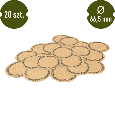 Zelfklevende ecolabels rond 66,5mm - 20 st.