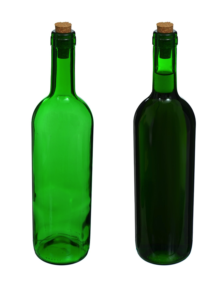 Weinflasche 0,75 Grün Natürlich - leben in Liter